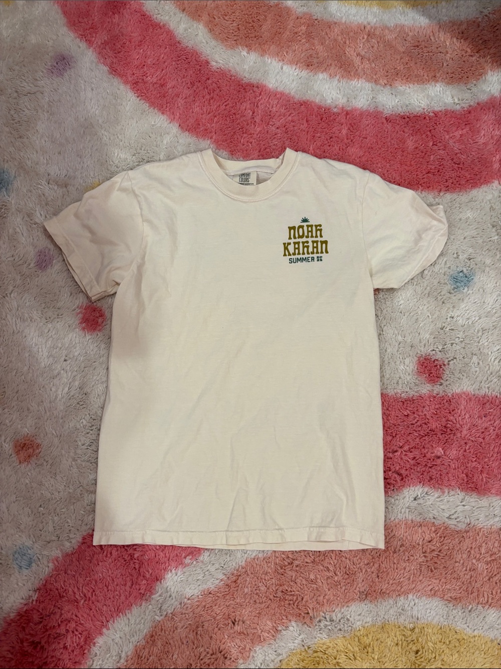 Comfort Colors Cream Tee with Green Wolf Tour Graphic - Picture 2 of 4